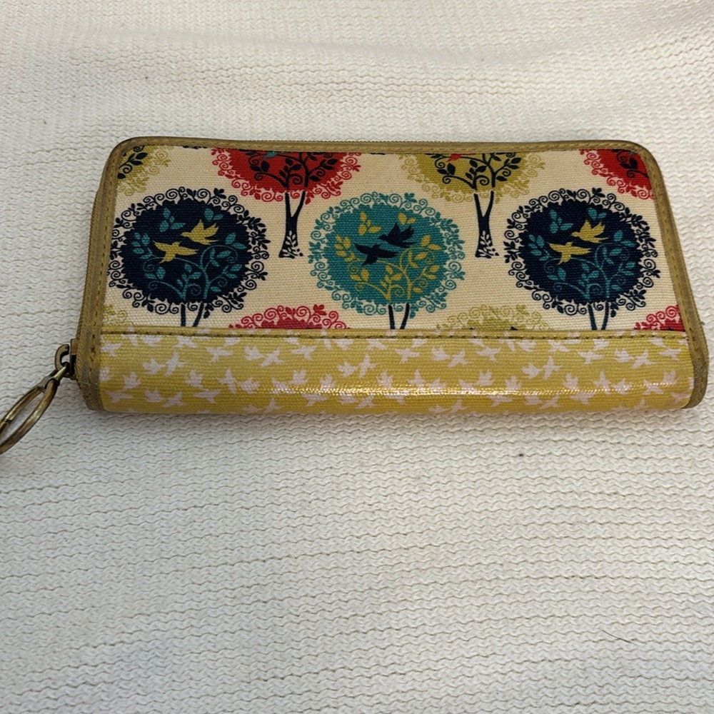 Fossil Zipper Wallet With Birds And Trees - image 4